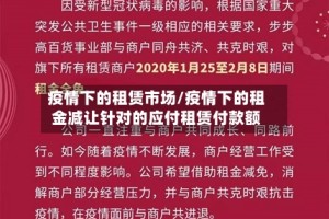 疫情下的租赁市场/疫情下的租金减让针对的应付租赁付款额