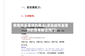 家庭鸡蛋灌饼的做法(家庭版鸡蛋灌饼的简单做法窍门)
