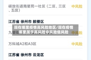 现在哪里疫情高风险地区/现在疫情哪里属于高风险中风险低风险