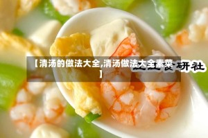【清汤的做法大全,清汤做法大全素菜】