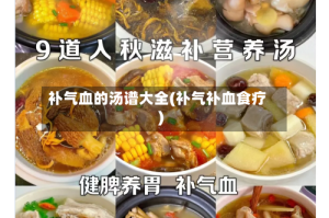 补气血的汤谱大全(补气补血食疗)