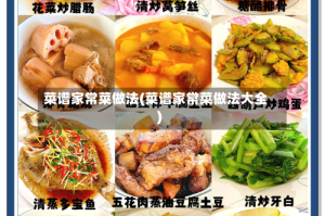 菜谱家常菜做法(菜谱家常菜做法大全)