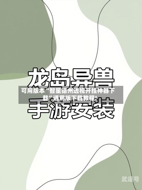 可用版本“智星德州透视开挂神器下载”通用版下载教程!-第1张图片